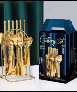 24 Pieces Cutlery Set - Spoon/ Fork/Knife Set With Holder